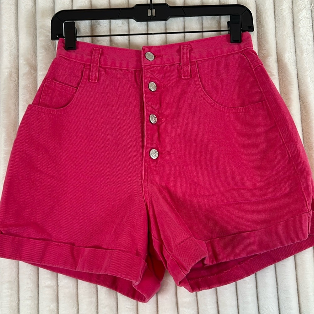 Sostanza vintage high-rise button front cuffed denim shorts size 9/10